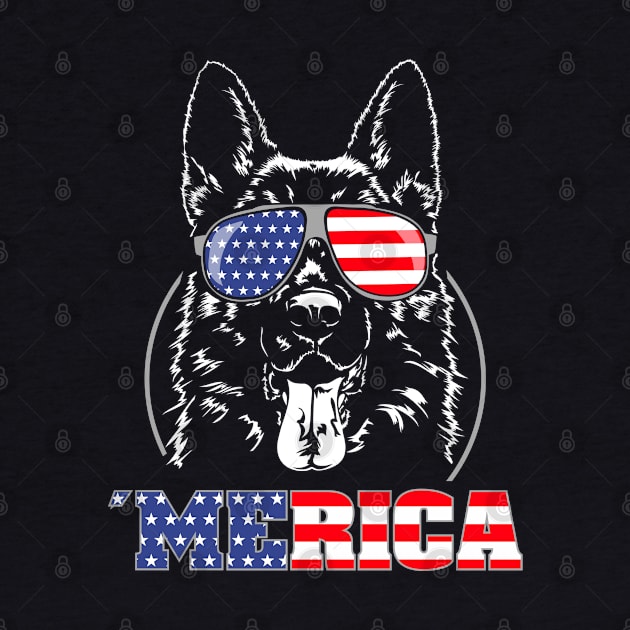 Proud Patriotic German Shepherd American Flag Merica dog by wilsigns